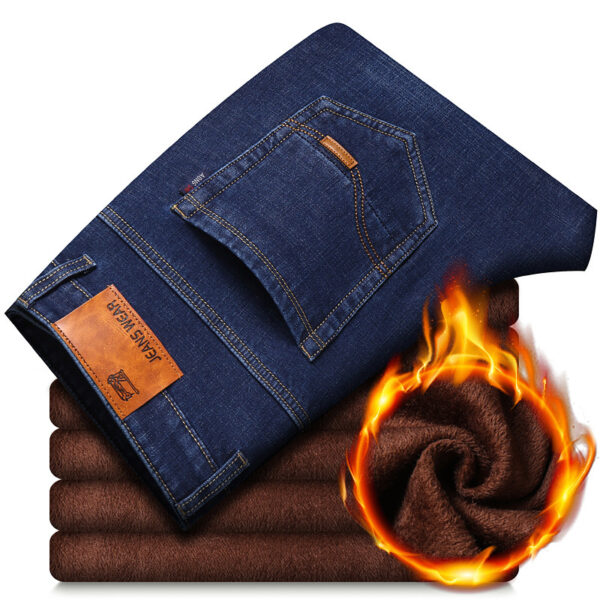 Thickened Plush Jeans Keep Men Warm In Winter - Image 4