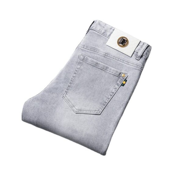 Youth Autumn Men's Tencel Cotton Slim Fit Pants Jeans - Image 3