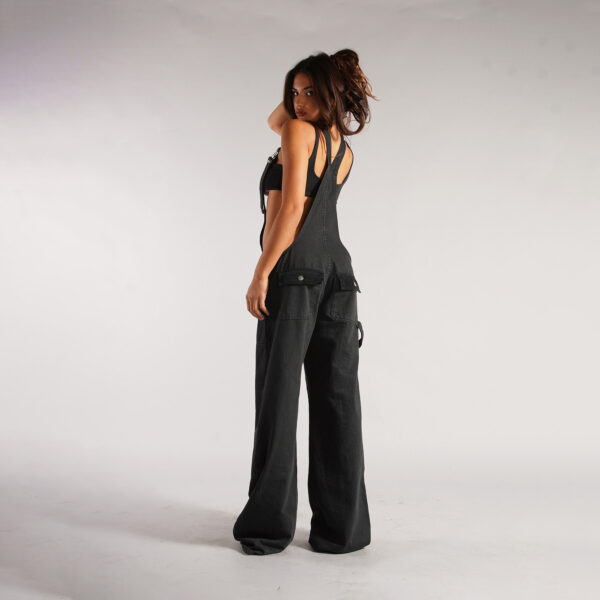 Y2K Zipper Denim Overalls With Pockets Fashion Loose Suspender Jumpsuit Streetwear Jeans Pants Womens Clothing - Image 10