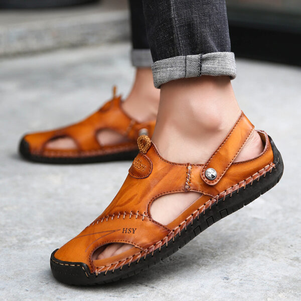 Men's Closed Toe Sandals Summer Adjustable Slides Slippers Fashion Beach Shoes - Image 4