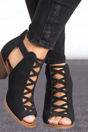 Thick-Heeled High-Heeled Fish Mouth Large Size Women'S Shoes