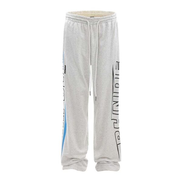 Retro Biker's Racing Style Letter Printed Sweatpants Men And Women - Image 7