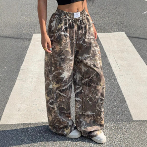 Slimming Casual Pants Hip Hop Retro Street Multi-pocket Camouflage Cargo Pants For Women Y2k Hip-hop Cargo Grunge Baggy Trousers - Image 2
