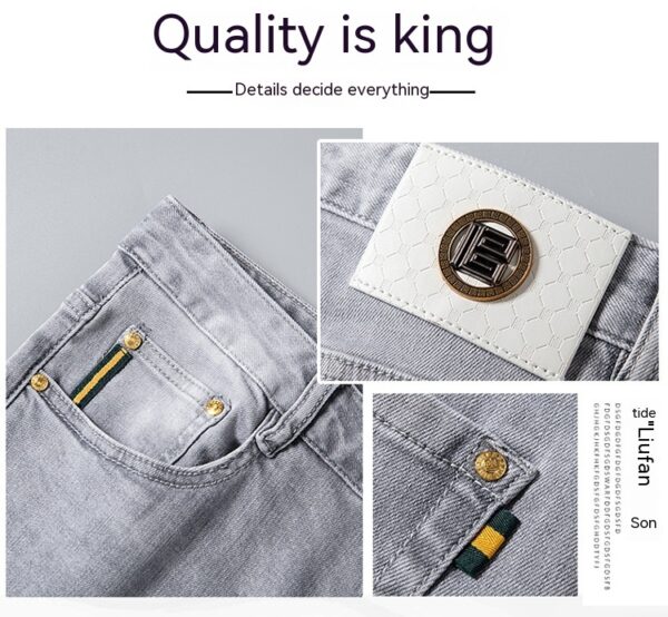 Youth Autumn Men's Tencel Cotton Slim Fit Pants Jeans - Image 10