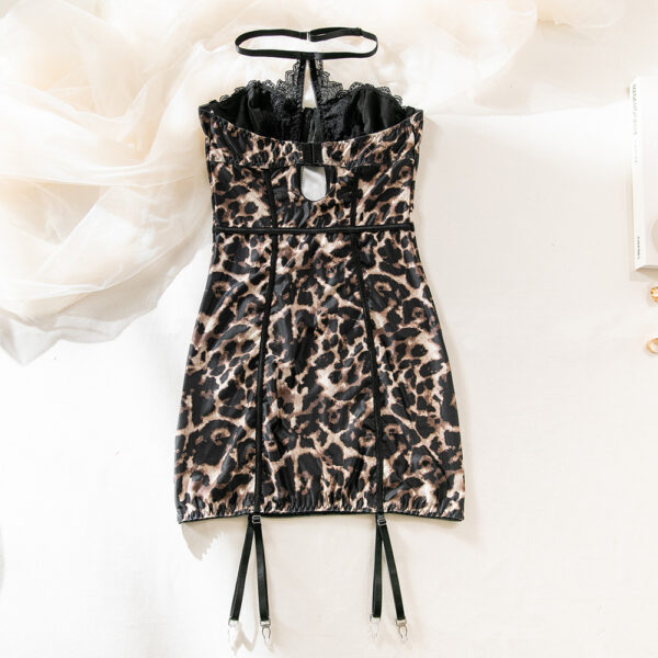 Sexy Leopard Lace Tube Top Dress Ins Fashion Corset A-line Short Dresses For Women Clothing - Image 8