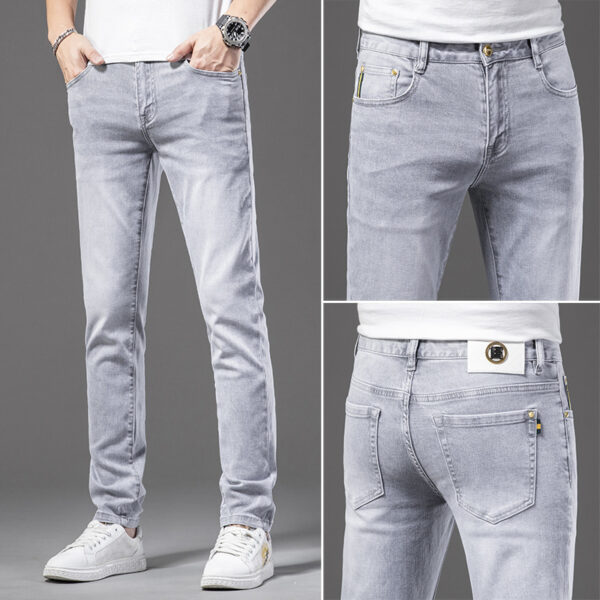 Youth Autumn Men's Tencel Cotton Slim Fit Pants Jeans - Image 4