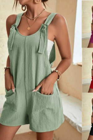 Women's Casual Fashion Solid Color Camisole Jumpsuit