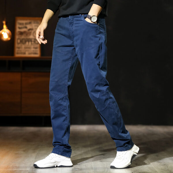 Pure Color All-matching Straight Loose Patchwork Casual Pants - Image 2