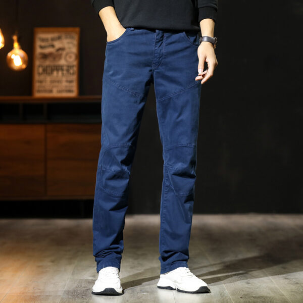 Pure Color All-matching Straight Loose Patchwork Casual Pants - Image 3