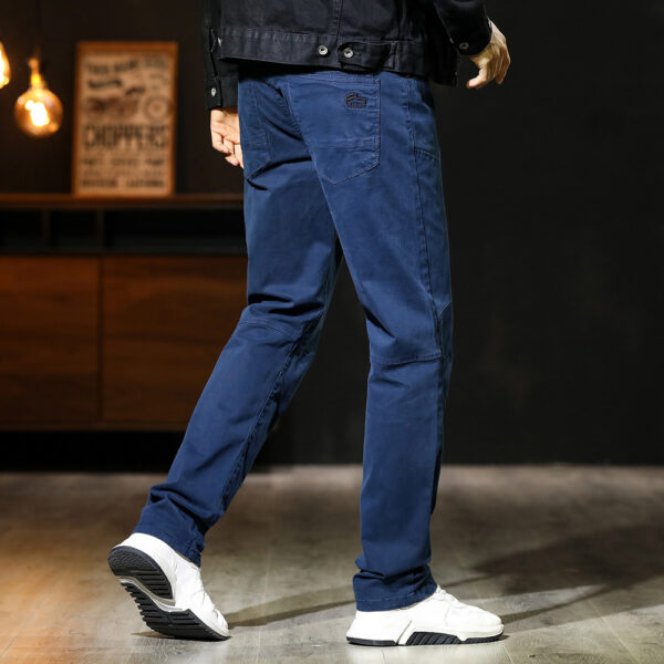 Pure Color All-matching Straight Loose Patchwork Casual Pants - Image 4