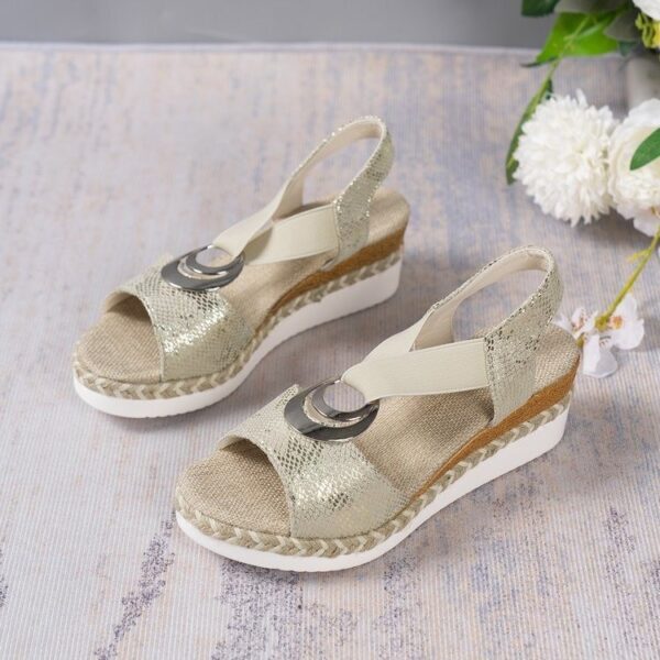 Women's Summer New Hemp Rope Wedge Light Bottom Peep Toe Sandals - Image 10