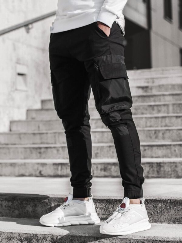Men's Casual Sports Woven Pocket Panel Tie-Up Casual Pants - Image 2