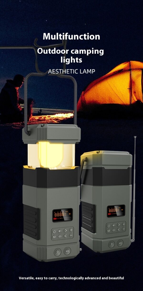 Hand Power Generation Solar Radio Bluetooth Speaker Camping Lantern - Image 5