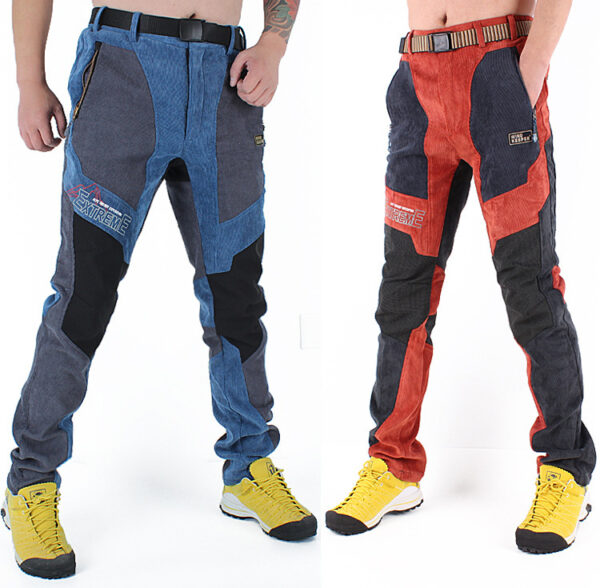 Winter Waterproof Outdoor Slim Hiking Fleece Pants For Men