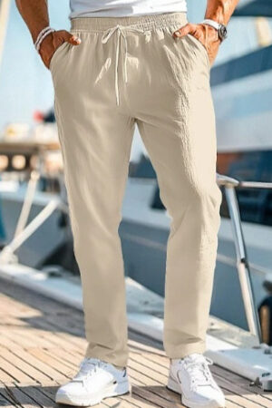 Men's Trousers Summer Elastic Waist Straight