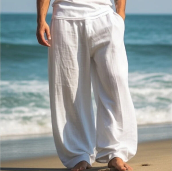 Outdoor Casual Pants Beach Solid Color Straight - Image 4
