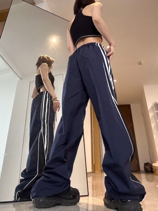 Spring Men's CasualColor Striped Cotton Long Tube Pants - Image 7