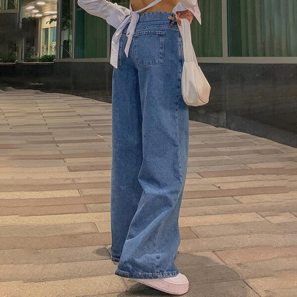 Fashion Loose Street Denim Trousers - Image 4