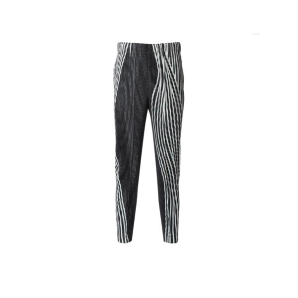 Men's Striped Printed Pleated Casual Pants - Image 2