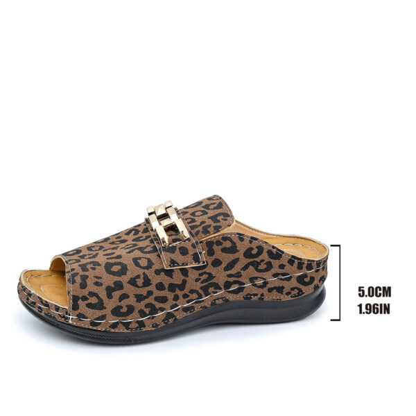 Plus Size Wedge Platform Slippers Cool Beach Leopard Slippers - Image 7