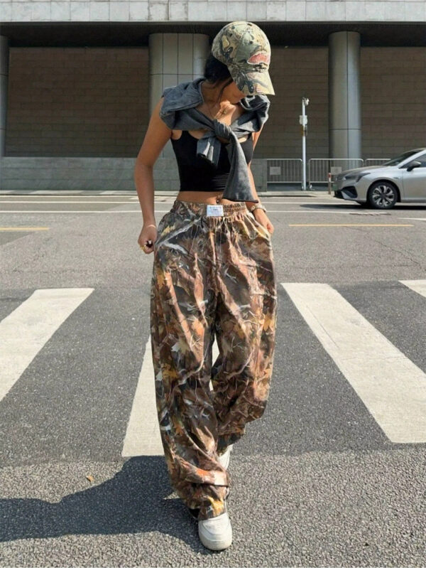 Slimming Casual Pants Hip Hop Retro Street Multi-pocket Camouflage Cargo Pants For Women Y2k Hip-hop Cargo Grunge Baggy Trousers - Image 9
