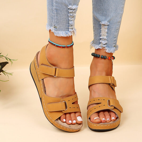 Wedge Sandals Summer Velcro Platform Shoes Women - Image 3