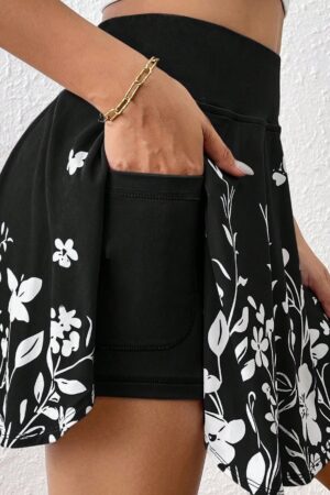 Pocket Minimalist Flower Printed Shorts With Pockets Shorts Inside Out Back To School Outfits