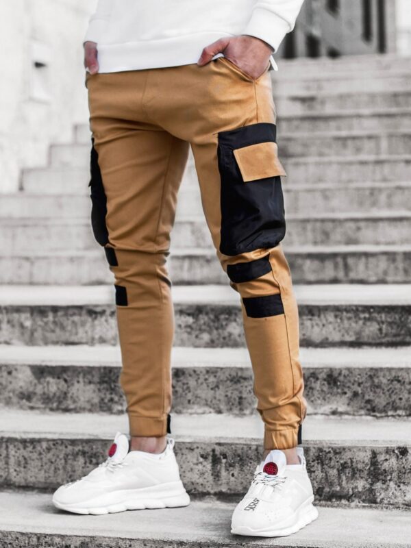 Men's Casual Sports Woven Pocket Panel Tie-Up Casual Pants - Image 6