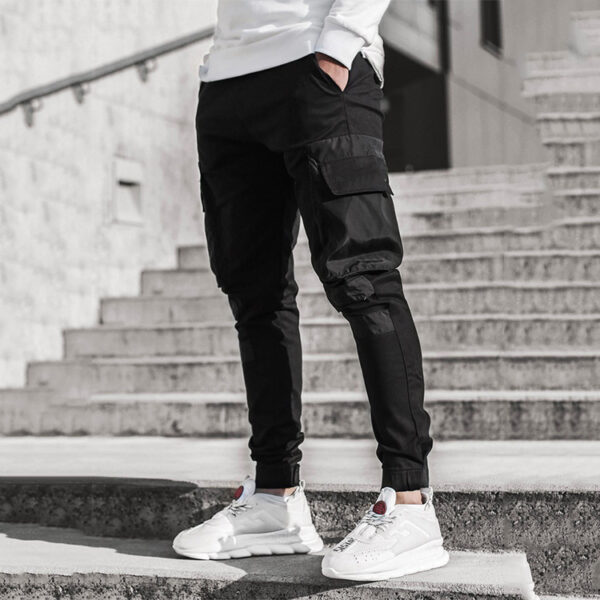 Men's Casual Sports Woven Pocket Panel Tie-Up Casual Pants - Image 8