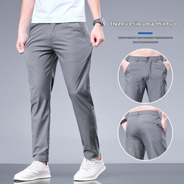 Ice Silk Casual Pants Men's Thin Trendy Trousers - Image 2