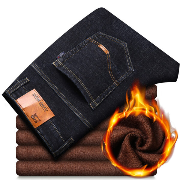 Thickened Plush Jeans Keep Men Warm In Winter - Image 3