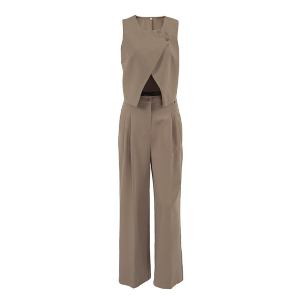 Sleeveless Vest High Waist Pants Suit - Image 5