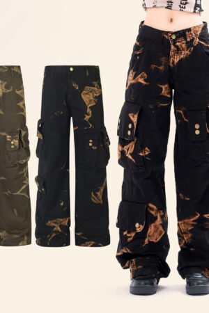 Autumn Retro Loose Casual Straight Cargo Trousers