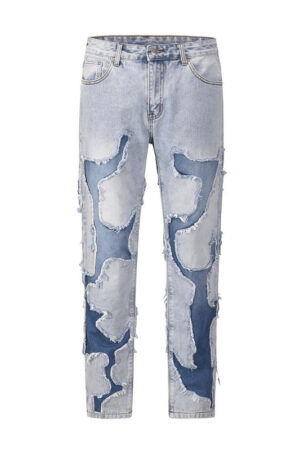 Vintage Street Doctored Foot Patchwork Worn Jeans