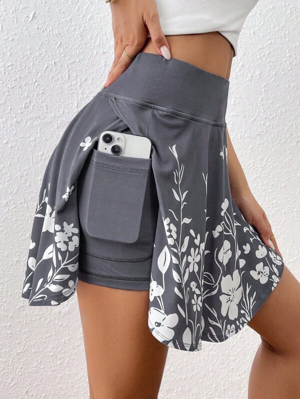 Pocket Minimalist Flower Printed Shorts With Pockets Shorts Inside Out Back To School Outfits - Image 6