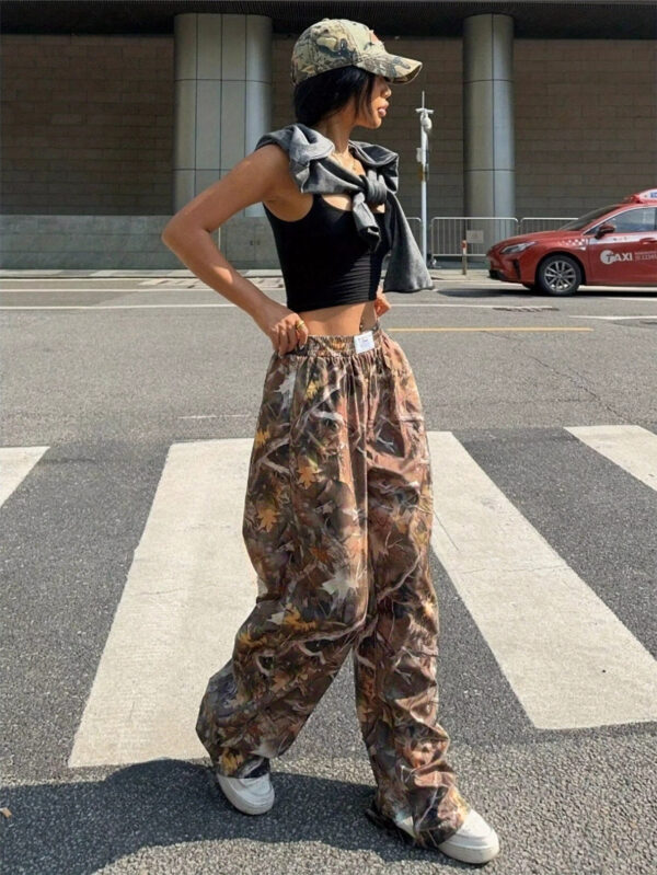 Slimming Casual Pants Hip Hop Retro Street Multi-pocket Camouflage Cargo Pants For Women Y2k Hip-hop Cargo Grunge Baggy Trousers - Image 8