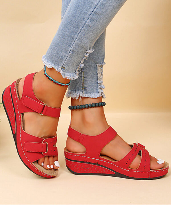Wedge Sandals Summer Velcro Platform Shoes Women - Image 4