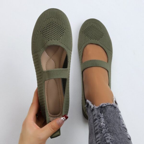 Round Head Comfortable Flat Casual Shallow Mouth Flying Woven Pumps - Image 10