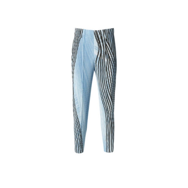 Men's Striped Printed Pleated Casual Pants - Image 3