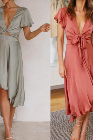 Summer Women's V-neck Irregular Dress