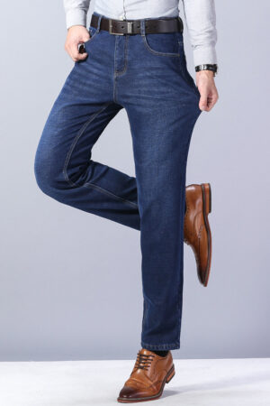 Thickened Plush Jeans Keep Men Warm In Winter