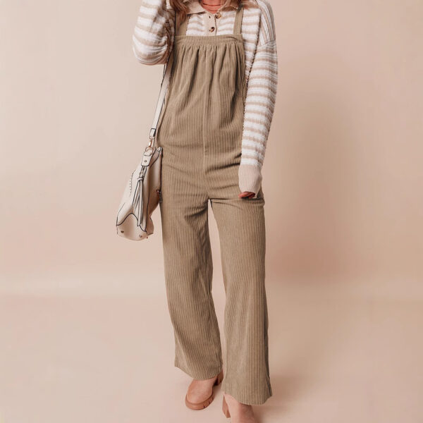 Solid Color Straight Cropped Trousers Women's Casual Style - Image 2
