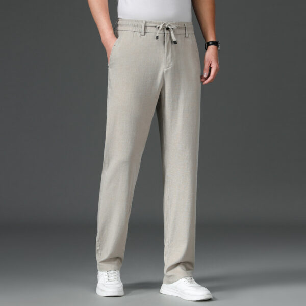 Summer Thin Cotton And Linen Tencel Breathable And Loose Straight White Pants - Image 2