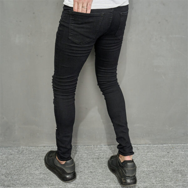 Men's Leisure Ripped Denim Feet Personality Trendy Jeans - Image 5