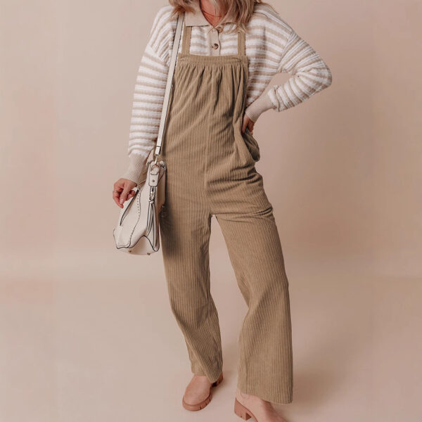 Solid Color Straight Cropped Trousers Women's Casual Style - Image 3