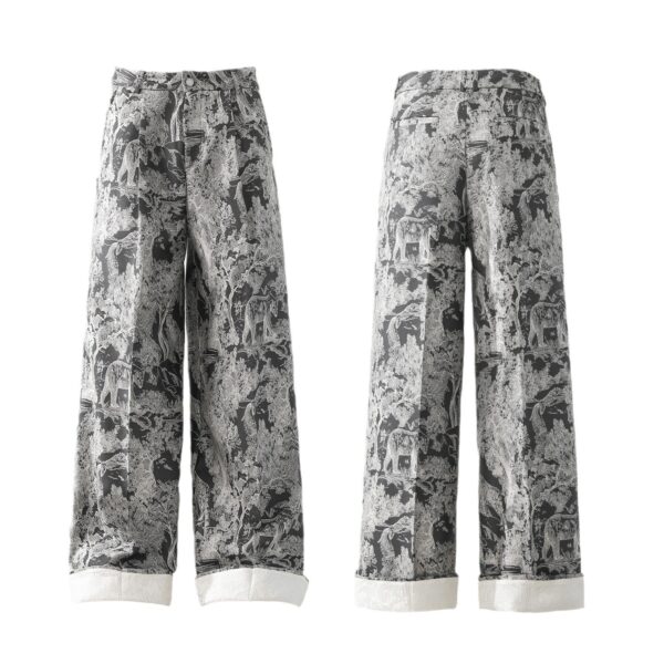 New National Fashion Heavy Industry Jacquard Design New Chinese Style Rag-eared Casual Pants Men - Image 6