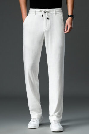 Summer Thin Cotton And Linen Tencel Breathable And Loose Straight White Pants