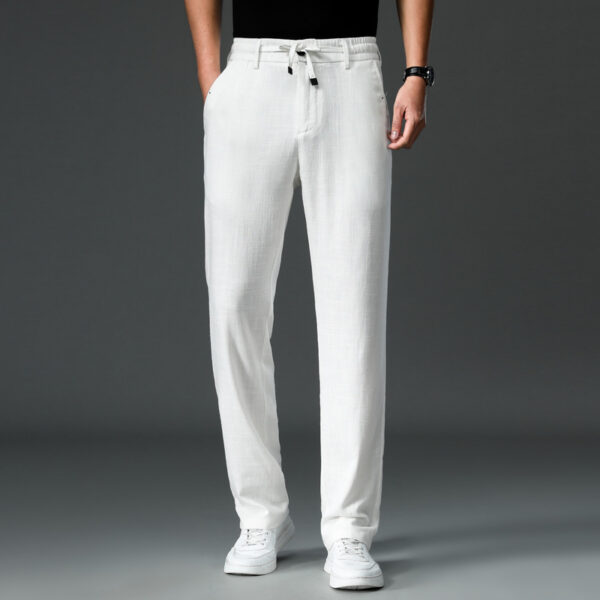 Summer Thin Cotton And Linen Tencel Breathable And Loose Straight White Pants