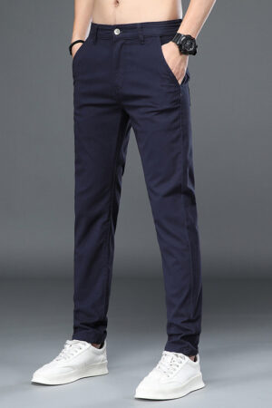 Business Casual Elastic Loose Straight Slim Fit Suit Pants