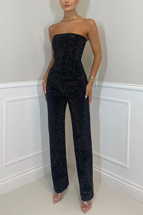 Shiny Vest Diamond Trousers Suit - Image 7